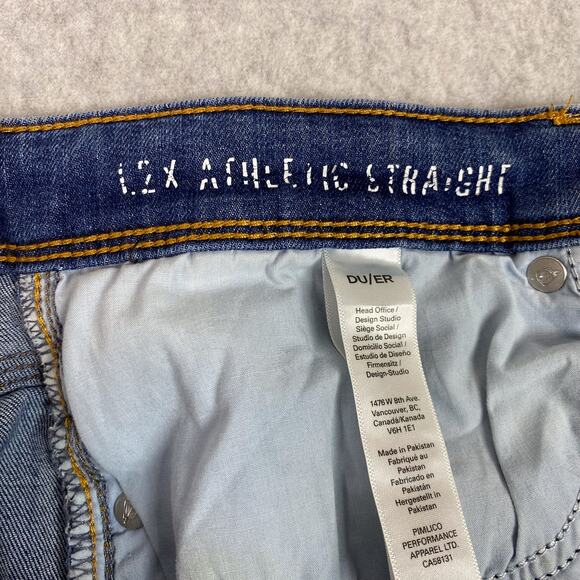 DUER Jeans Mens 31x32 (33x32) L2X Athletic Straight Blue Denim - Picture 10 of 11